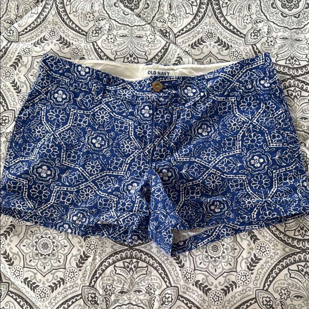 Old Navy Blue Jean Shorts with Paisley Design
